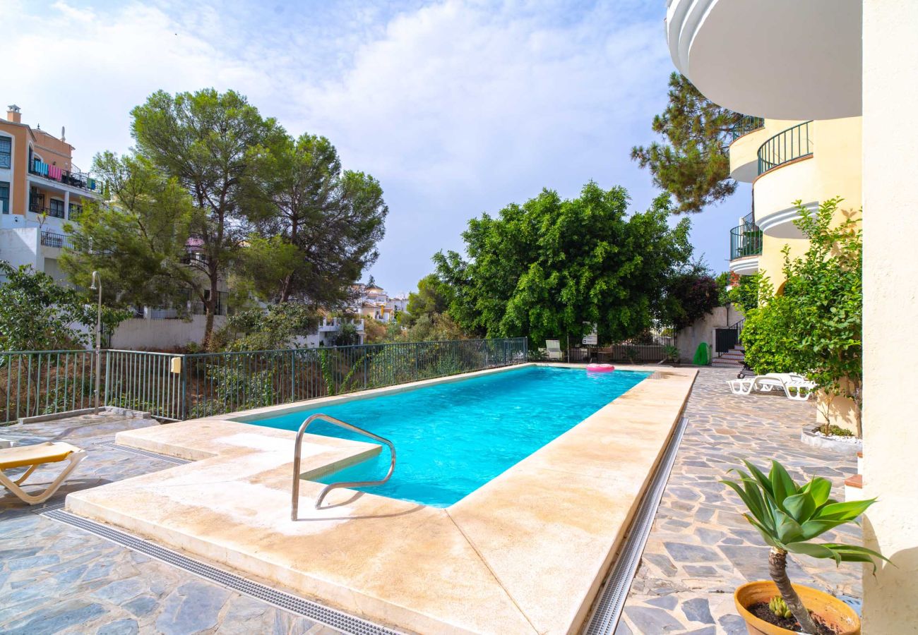 Gemeinschaftspool der Wohnsiedlung „Las Flores de Burriana“ in Nerja